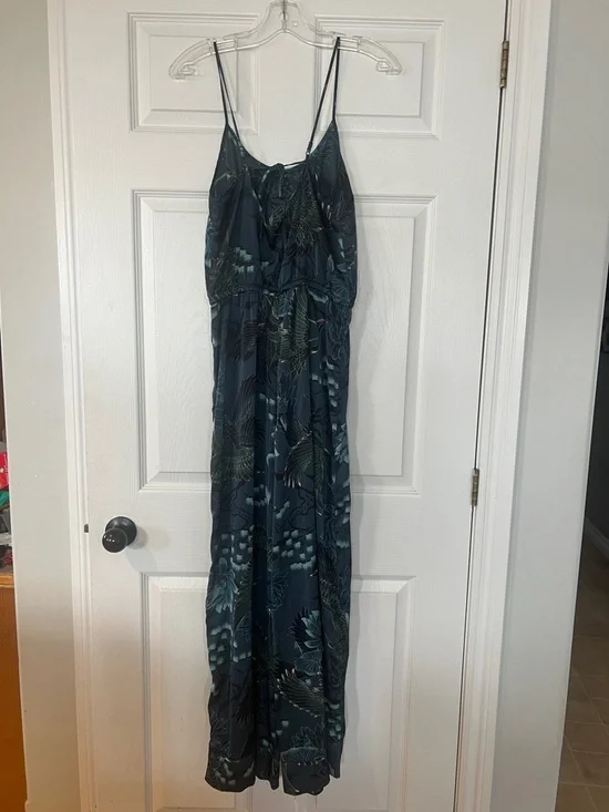 La Vie En Rose Navy Floral jumpsuit with Teal Botanical Print - Picture 5 of 6